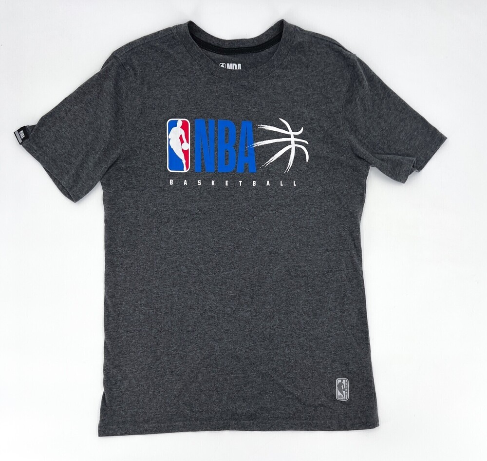 NBA Shirt Mens Small Gray Basketball T-Shirt Tee Short Sleeve Pullover NBA